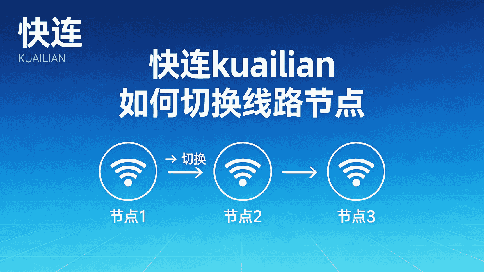快连使用说明界面，展示连接按钮和状态